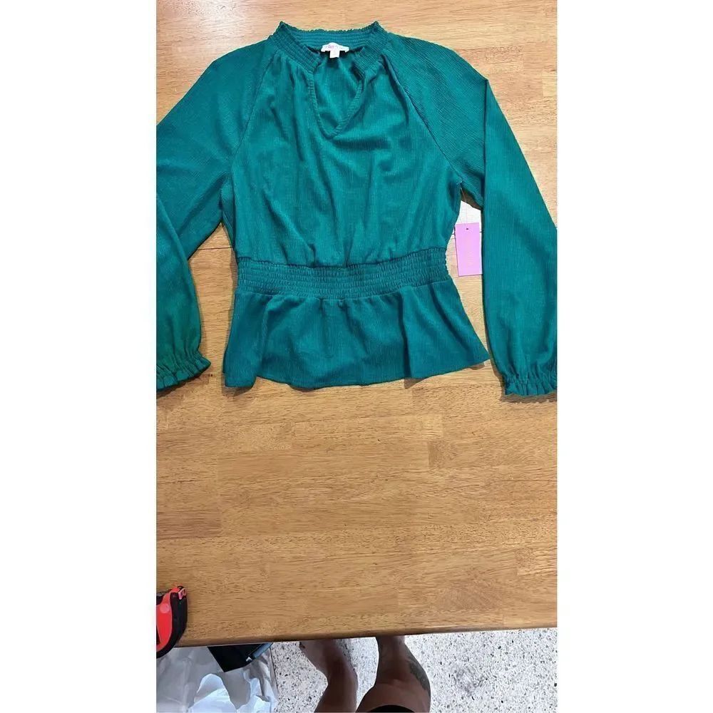 RILEY & RAE GREEN GAUZE BLOUSE WOMEN'S SIZE S NEW P1-151 - Picture 2 of 11